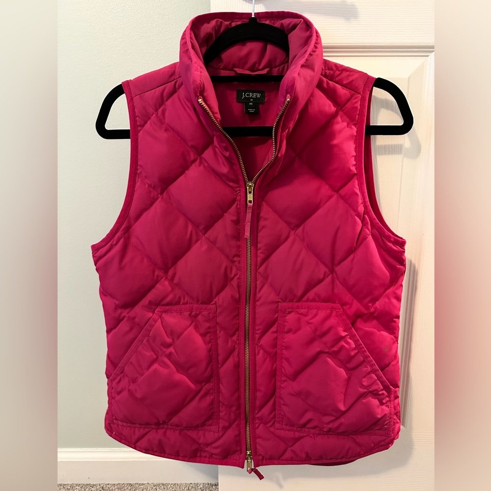 J crew vest hot pink